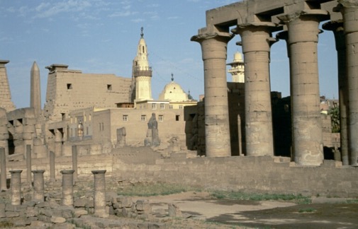 why are the noses missing from egyptian statues. The mosque of Abu Haggag, Luxor